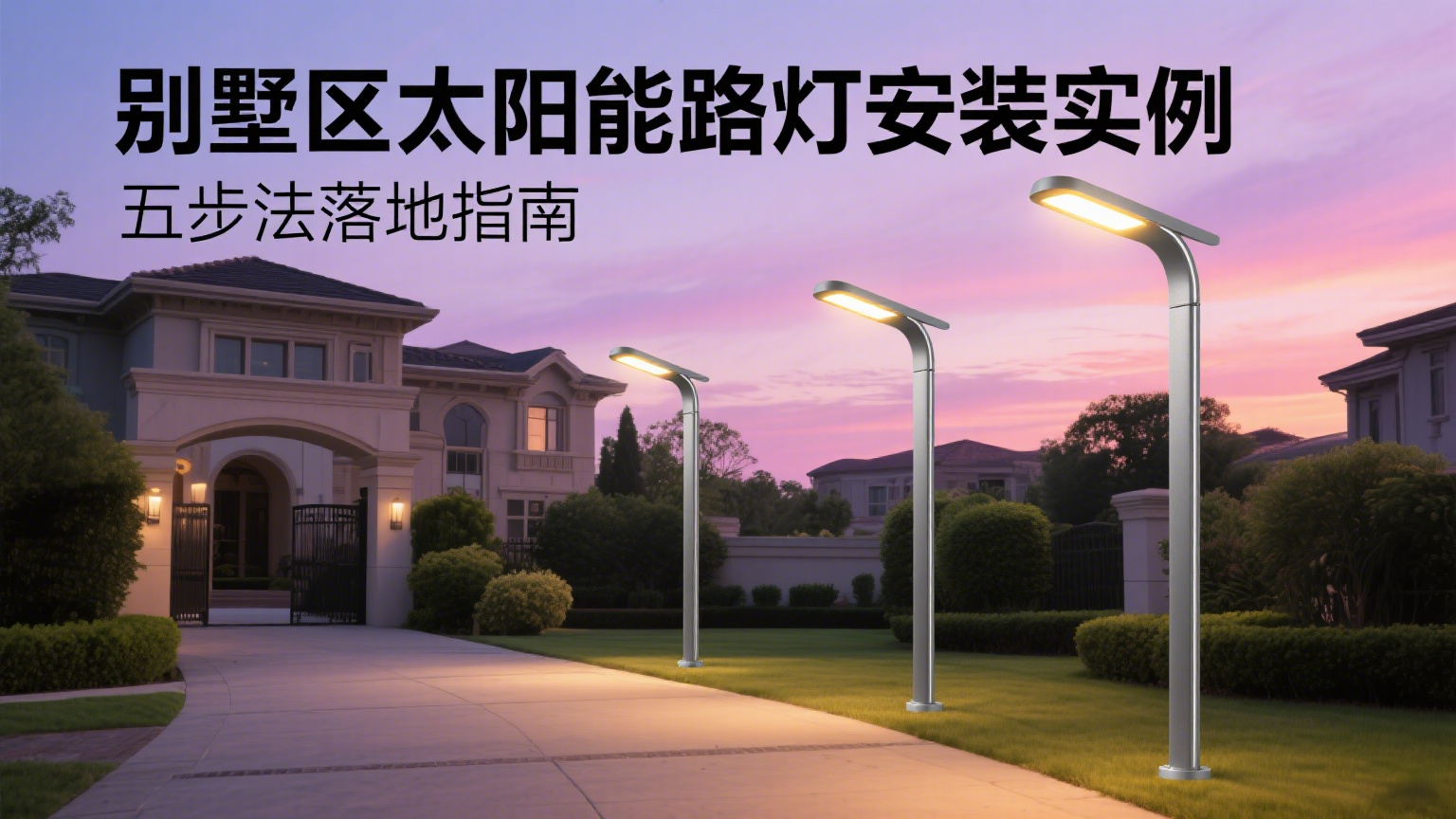 別墅區(qū)太陽能路燈安裝實(shí)例 封面圖